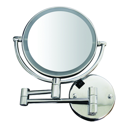 WHITEHAUS Round Wall Mount Dual Led 7X Magnified Mirror, Polished Chrome WHMR912-C